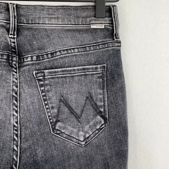 Mother Black Button Fly The Stunner Ankle Fray Jeans Friday The 13th Size 25